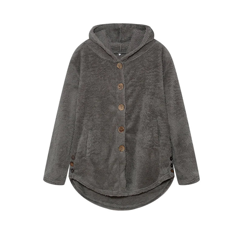 Fashion Trend Autumn and Winter Press-pleated Printed Turn-collar Long-sleeved Shirt Two-piece Furry Coat