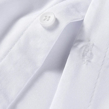 New Men's Business Casual Solid Color Short Sleeved Shirt for Summer Fashion No Ironing Comfortable and Versatile Top