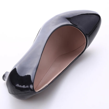 New Women's Shoes On Heels Elegant Medium High Heeled Ladies Pointed Toe Fashion Pumps For Woman Office Black White Red