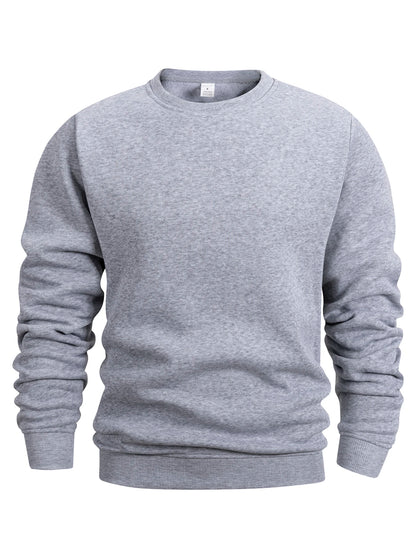 Men's Crew Neck Sweatshirts Solid Color Sweatwear Spring Outdoor Casual Daily Long Sleeve Pullover Hoodie Man Sportswear