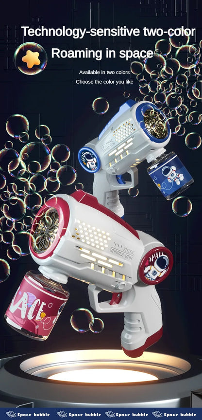 Children Bubble Gun Toy Astronaut Fully Automatic Bubble Machine Bubbles Gun Outdoor Game Fantasy Toy for Boys Girls Gifts