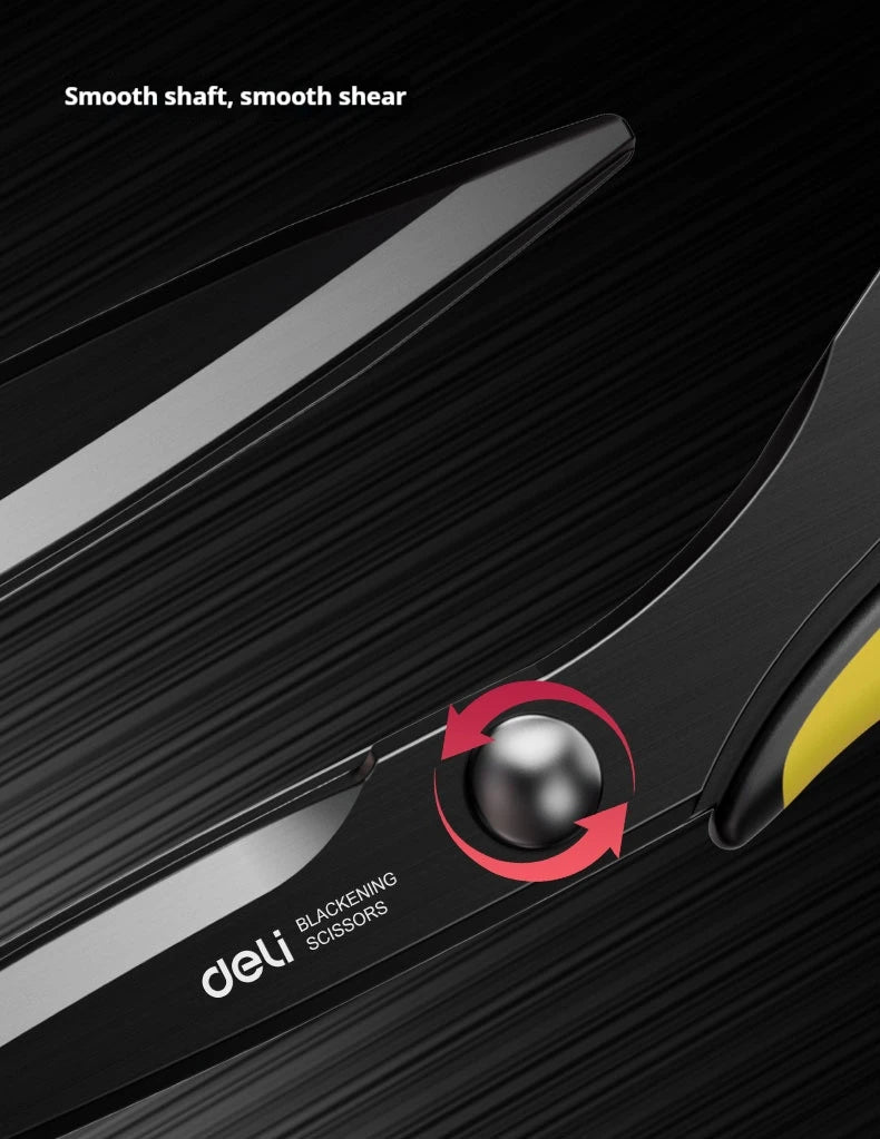 Deli-Stainless Steel Anti-Stick Scissors, Alloy Stationery, School Supplies, Office, Student, DIY, Hand Craft, 184mm