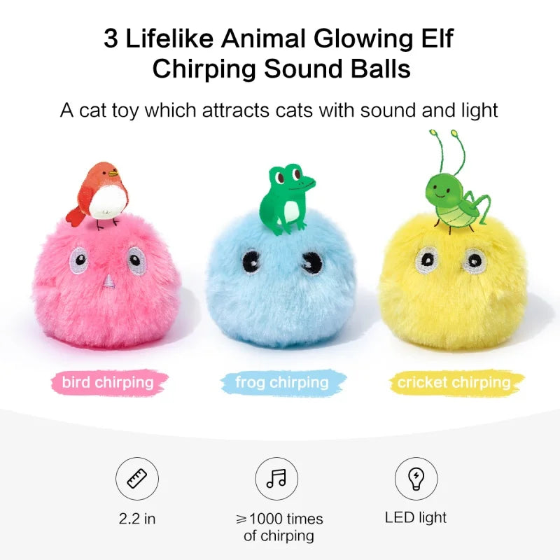 1/3Pcs Interactive Ball Smart Cat Dog Toys Plush Electric Catnip Training Toy Kitten Touch Sounding Pet Product Squeak Toy Ball