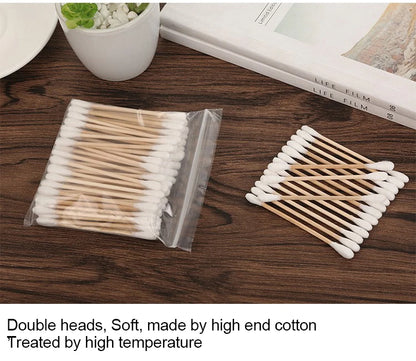 500pcs Double Head Cotton Swab Women Makeup Cotton Buds Tip for Wood Sticks Nose Ears Cleaning Health Care Tools