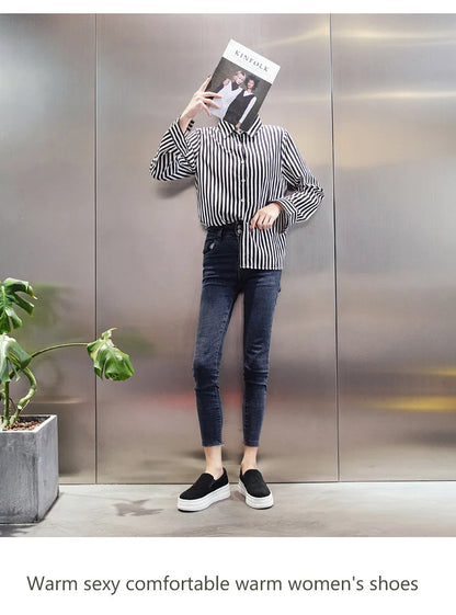 Shoes for Women Spring Leisure Sneakers New Womens Lazy Footwear Lightweight Thick Sole Genuine Leather Board Shoes Platform