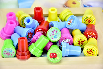 10pcs Assorted Stamps for Kids Self-ink Stamps Children Toy Stamps Smiley Face Seal Scrapbooking DIY Painting Photo Album Decor