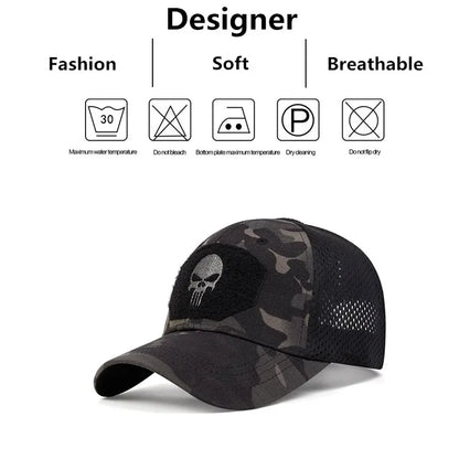 2025 NEW Skull Embroidered Top with Patch Breathable Baseball Caps Spring and Autumn Outdoor Adjustable Casual Hat Sunscreen Hat