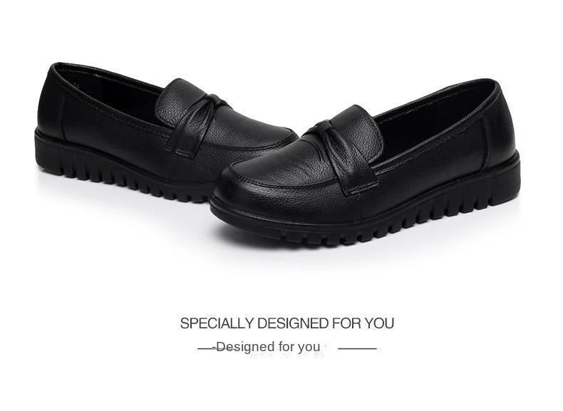 Women Shoes Low Top Round Toe Loafers Waterproof Moccasin Solid Color Versatile Casual Flat Shoes for Women