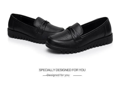 Women Shoes Low Top Round Toe Loafers Waterproof Moccasin Solid Color Versatile Casual Flat Shoes for Women