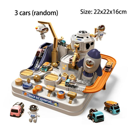 Car Train Track Sets Racing Rail Model Educational Toys Children Adventure Game Mechanical Interactive Animals Space Rocket Toy