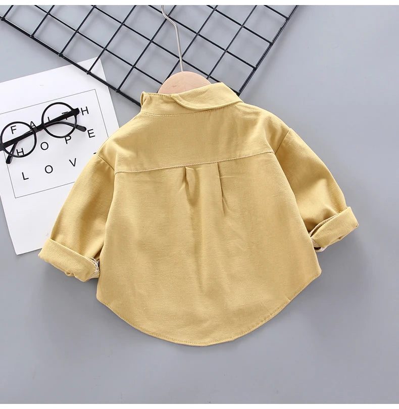 Kids Shirt Clothes Spring Thin Blouses Clothing Infant Boy Striped Cotton Tops 1 2 3 4 Years Kids Long Sleeves Shirt