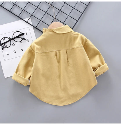 Kids Shirt Clothes Spring Thin Blouses Clothing Infant Boy Striped Cotton Tops 1 2 3 4 Years Kids Long Sleeves Shirt