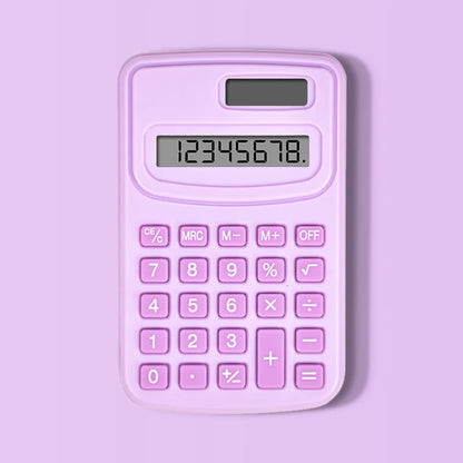 Small Solar Calculator Portable Calculator Cute 8 Digits LCD Electronic Calculator Home Office Primary School Teaching Supplies
