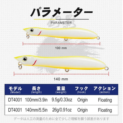 TEKNIK Popper Fishing Lure 100mm 140mm patchinco Floating Wobblers Artificial Hard Bait Patchinko 100 leurre de surface lures