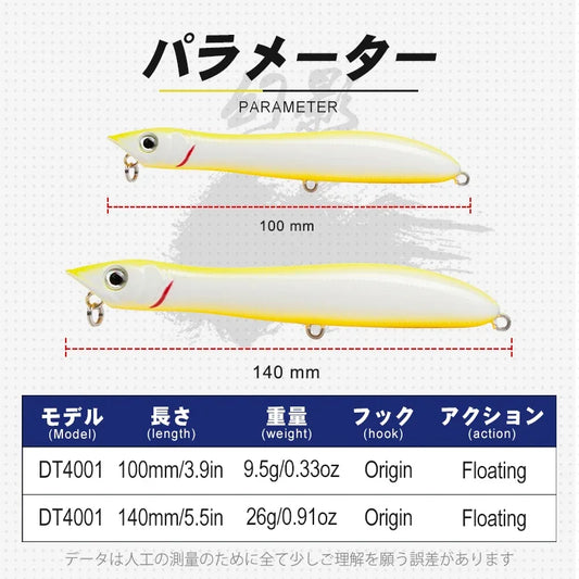 TEKNIK Popper Fishing Lure 100mm 140mm patchinco Floating Wobblers Artificial Hard Bait Patchinko 100 leurre de surface lures