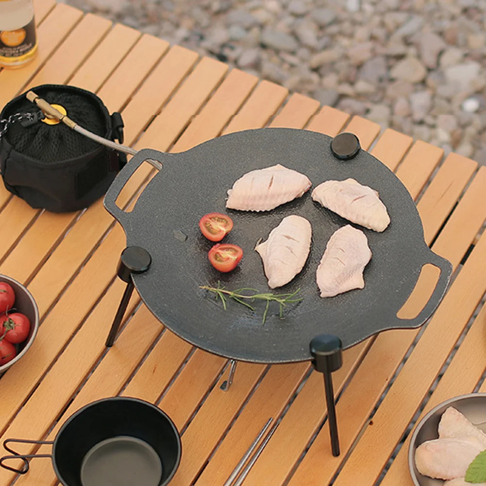 BBQ Triangular Bracket Multifunctional Versatile Grill Pot Rack Portable Adjustable with Chain Outdoor Camping Supplies