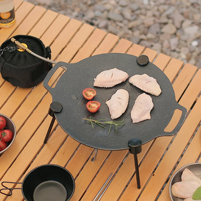 BBQ Triangular Bracket Multifunctional Versatile Grill Pot Rack Portable Adjustable with Chain Outdoor Camping Supplies