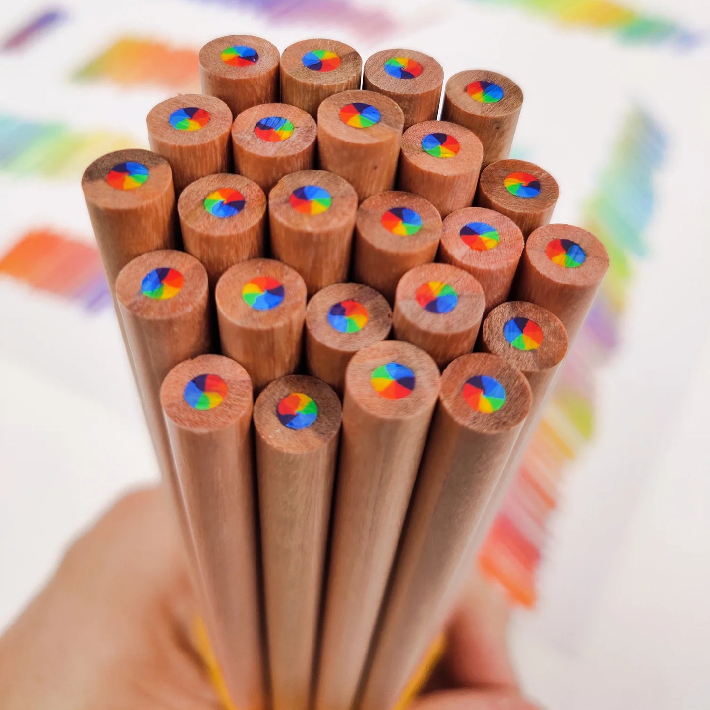 10 Pieces Colorful Wooden Pencils, 7 in 1 Rainbow Colors. Good for Sketching, Doodling, Drawing