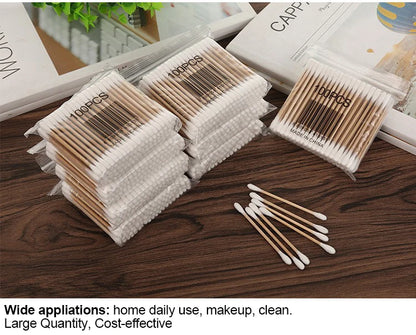 500pcs Double Head Cotton Swab Women Makeup Cotton Buds Tip for Wood Sticks Nose Ears Cleaning Health Care Tools