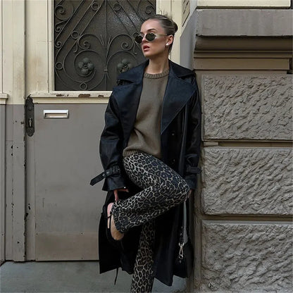 Vintage Leopard Jeans Women Denim Pants Female Spring Oversize Casual Wide Leg Trousers Streetwear Hip Hop Clothes Loose Y2K