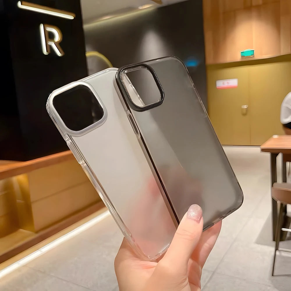 Translucent Clear Phone Case For iPhone 17 Air 16 Pro Max 15 14 16 Plus 13 12 Mini 11 Matte Black Soft TPU Shockproof Back Cover