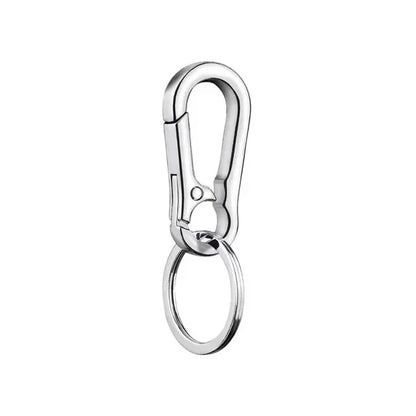 Men's Keychain Hook Stainless Steel Buckle Outdoor Carabiner Climbing Tool Double Ring Car Fishing Key Ring Car Accessories
