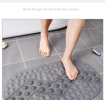 Bathroom Floor Mat, Bedroom Floor Mat, Shower Mat, Non - slip Absorbent Carpet, Oval Plain Water Drop PVC Rug