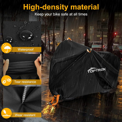 Toptrek Bike Cover Outdoor Storage Waterproof Anti-UV 210D Oxford High Quality Covers for Bicycles Rain Snow Dust Protective