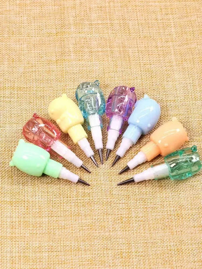 2-Pack Adorable Bear Mechanical Pencils - No-Sharpening Design for School, Office & Gift Giving