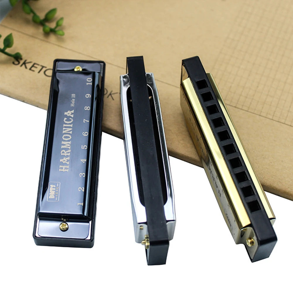 Harmonica Key of C 10 Hole Chromatic Harmonica C with Case for Beginner Gift with Case