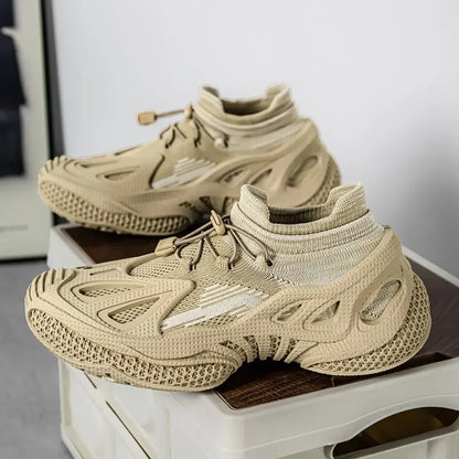 2025 Men Shoes -New Casual and Fashionable Sneakers Sports- Fly Woven Sneakers, Thick Soled- Versatile Socks, and -Trendy -Shoes