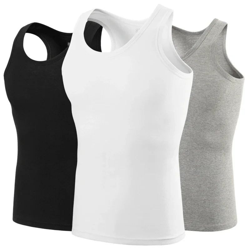 3-Piece Cotton Men's Tight Vest Young Men's Comfortable Leisure Fitness Vest Middle-aged And Old Men's Joker Sleeveless Vest