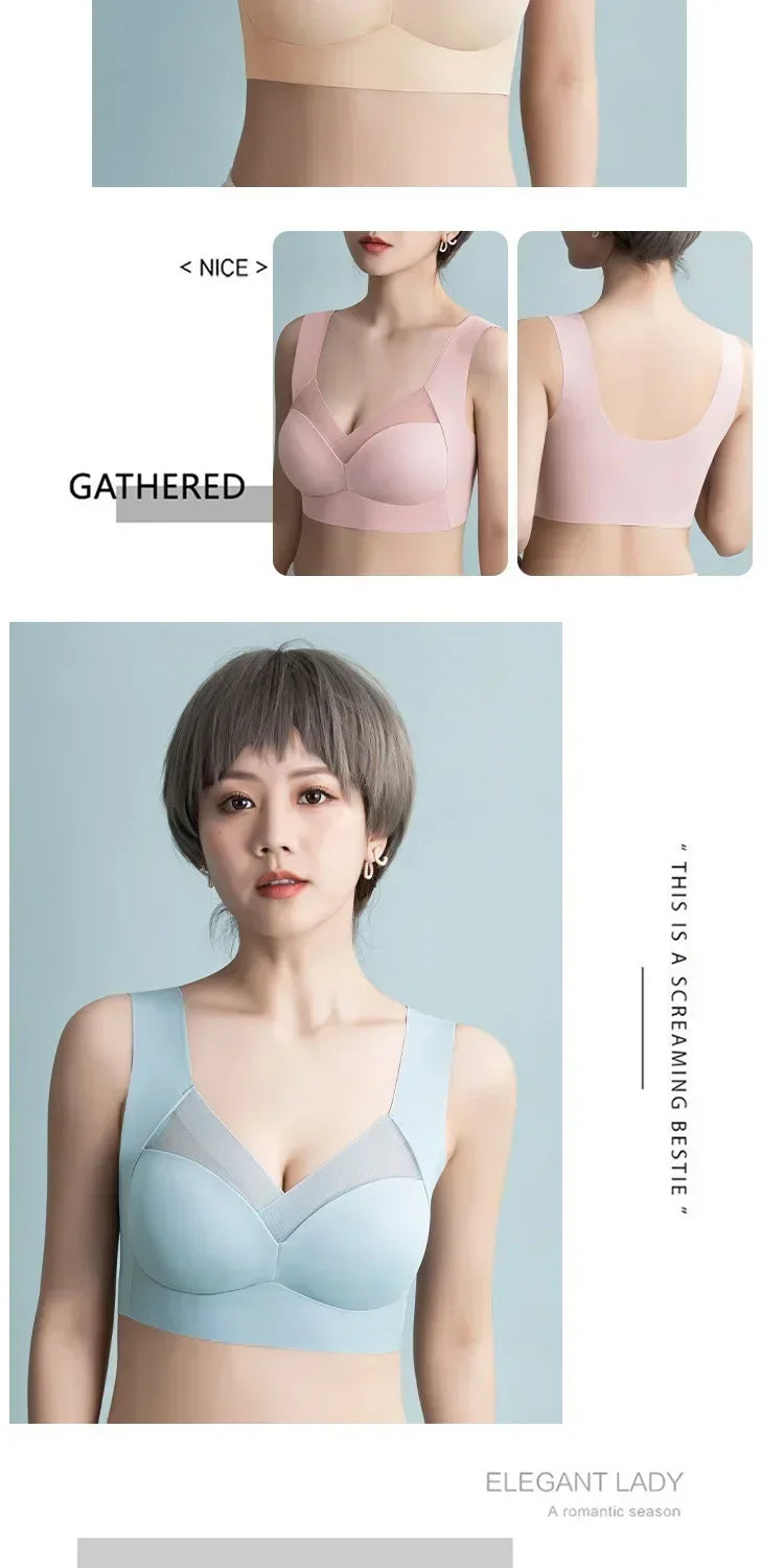 Soft Support Seamless Underwear Comfortable Gathering No Steel Ring Collection Light Thin Breathable Bra Style