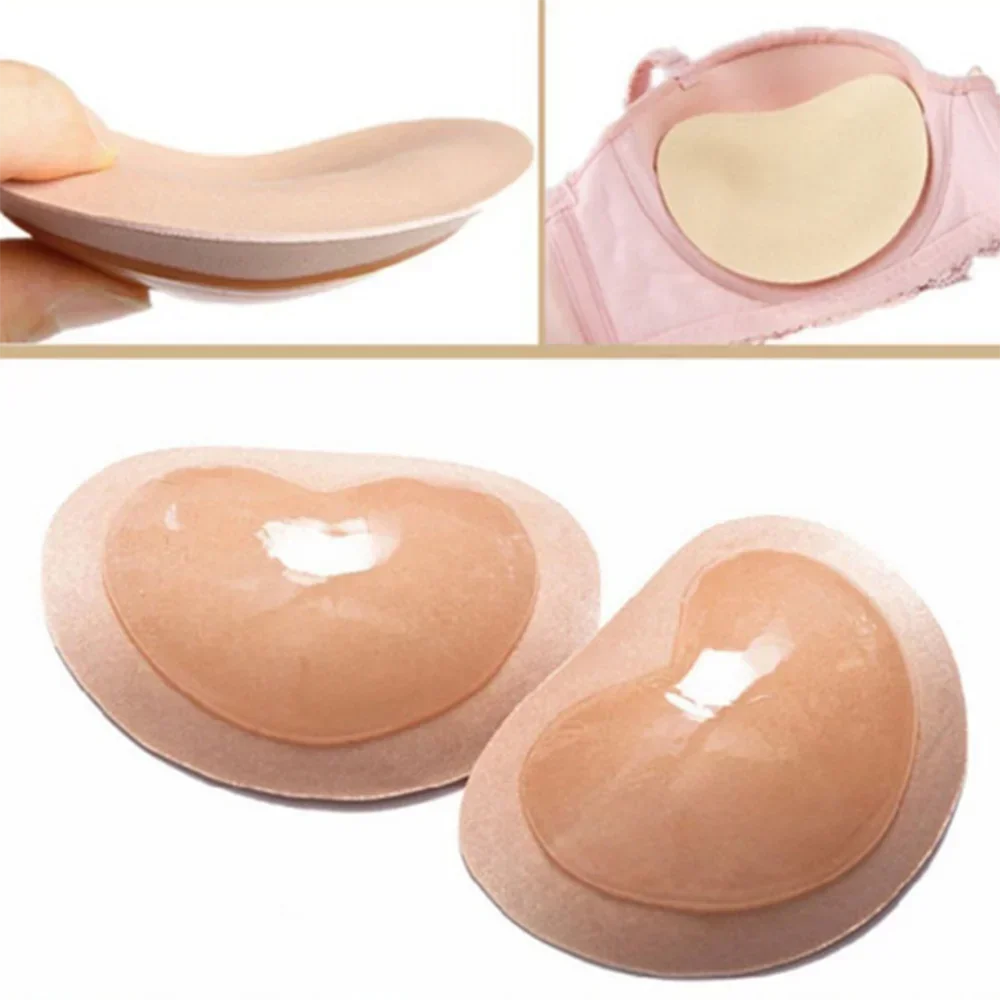 Chest Push Up Sticky Bra Thicker Sponge Bra Pads Breast Lift Up Enhancer Silicone Removeable Inserts Swimsuit Invisible Bra