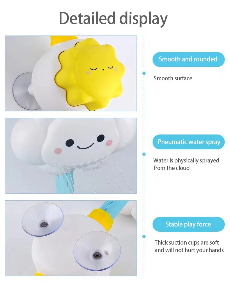 Cloud Weather Bath Toy for Kids Press Spray Educational Water Cycle Play Pool Beach Safe Fun