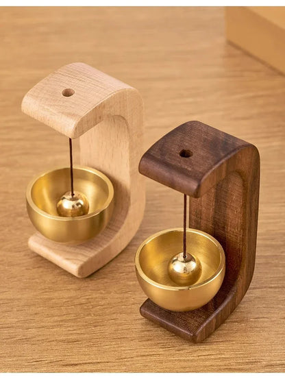 Dopamine Wind Chime Magnetic Indoor Wind Chime, Oak Material Doorbell Copper Bell, Walnut Copper Trim Home Wind Chime Doorbell
