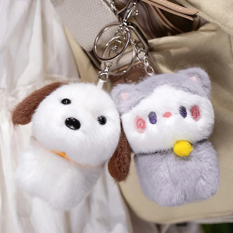 Capybara Plush Toy Pendant Capibara Plushie Keychain Kawaii Bag Key Ring Cute Dog Cat Dolls Car Decoration Christmas Gift