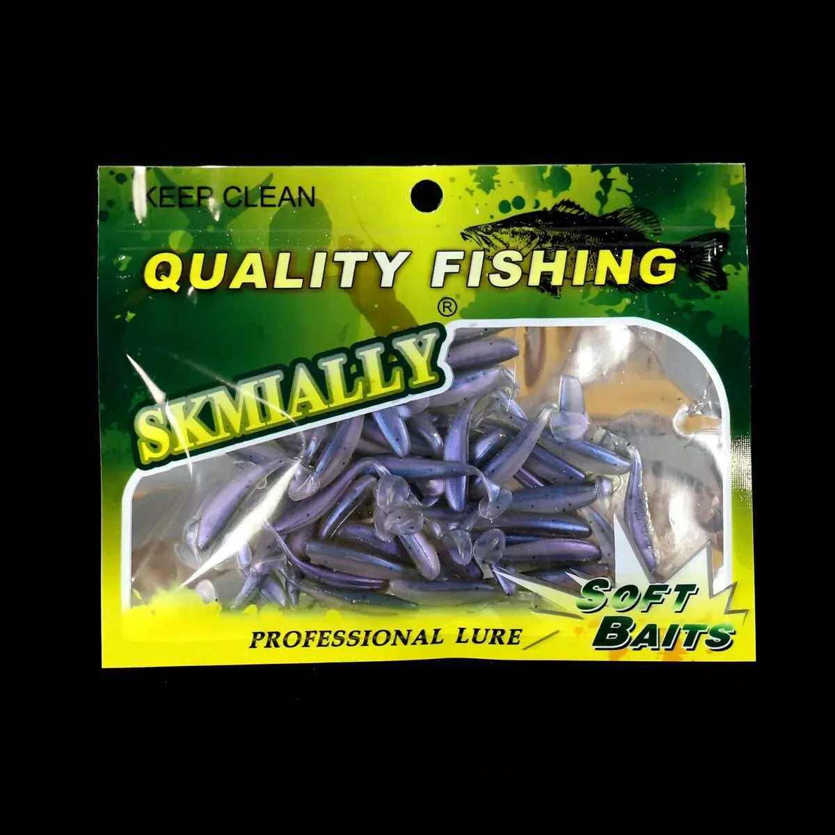 50 قطعة من طُعم صيد السمك الناعم الصغير، طُعم دودة ذيل حرف T، طُعم صناعي من السيليكون، أدوات صيد سمك البايك