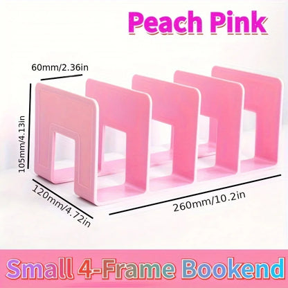 4 Grid Bookends Stand Bookshelf Desktop Decor Storage Rack Bookend Book Holder School Stationery Office Desktop File Organizer