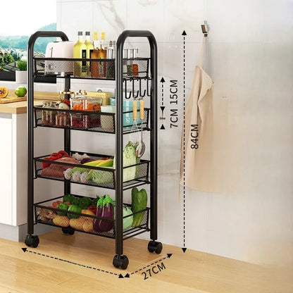 Kitchen Storage Ra Doorstep Drop off Mobile Cart Standalone Floor-Mounted Multi-Functional Organizer for Cooking Utensils
