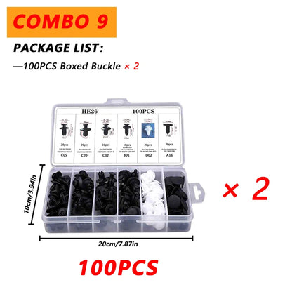100pcs Auto Fastener Clip Kit Fender Rivet Clips Car Body Push Retainer Pin Rivet Bumper Door Trim Panel Retainer Car Clips