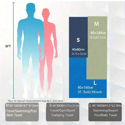 منشفة من الألياف الدقيقة، منشفة سريعة الجفاف، منشفة سفر، منشفة رياضية، منشفة شاطئ، منشفة ناعمة وخفيفة الوزن مقاومة للرمال، للسباحة واليوغا وصالة الألعاب الرياضية