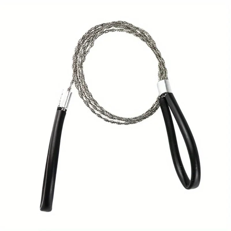 1PC portable stainless steel wire saw with finger handle, Pocket Manual chain saw for outdoor camping hiking survival