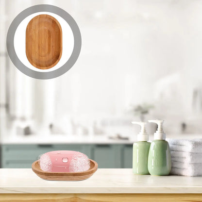 Bathroom Holder Bamboo Elegant Drainage System Versatile Fit Shower Dish Bar of Non Rustic Tray Portable Soap Box