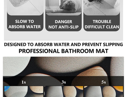 Bathroom Floor Mat Water-absorbing Non-slip Dirt-resistant Carpet Flower Diatom Mud Special-shaped Rug Door Home Decoration Mats