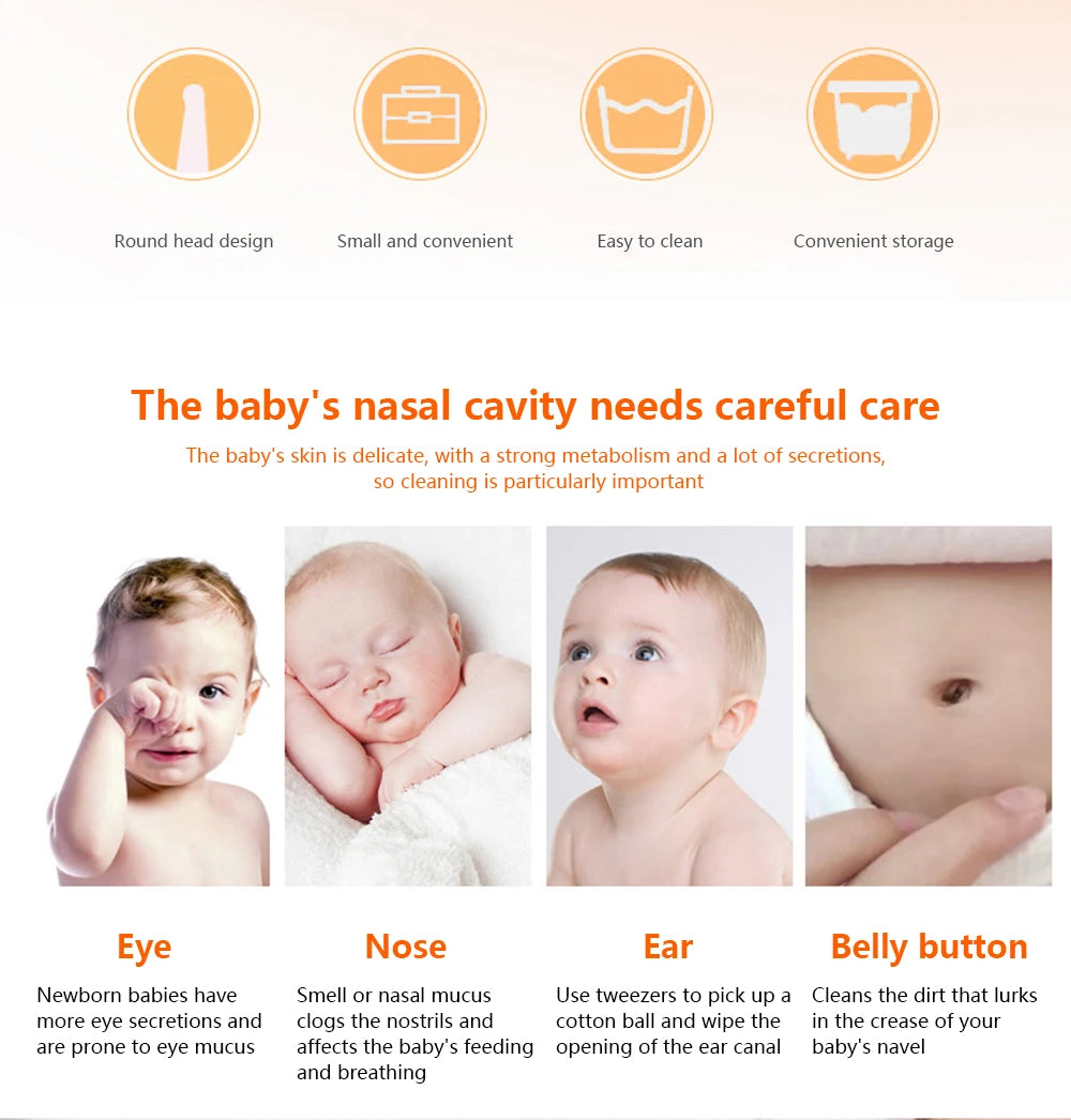 Cavity Care Ear Nose Navel Clean Baby Dig Booger Clip InfantsTools Kids Safety Tweezers Cleaning Forceps Toddler Nasal