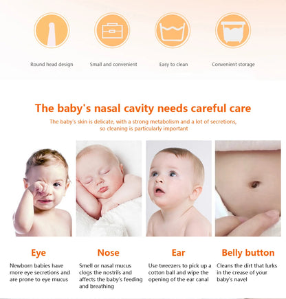 Cavity Care Ear Nose Navel Clean Baby Dig Booger Clip InfantsTools Kids Safety Tweezers Cleaning Forceps Toddler Nasal