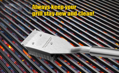 Grill Brush and Scraper, Wire BBQ Grill Brush for Outdoor Grill,16.5” Cleaning BBQ Accessories, Safe Cleaner  Brush