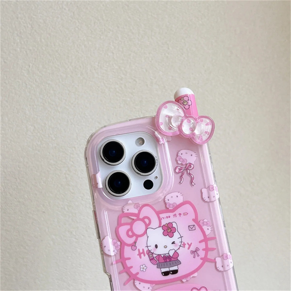 Korean Cute 3D Mobile Phone Cover For iPhone 16 Pro 15 14 Pro Max 15 Promax Case Kawaii Hello Kitty Cartoon Shockproof Cases