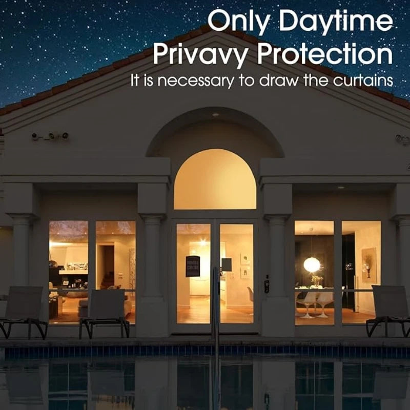 Window Privacy Film One Way Daytime Privacy Static Cling Sun Blocking Anti UV Reflective Mirror Window Tint for Home and Office